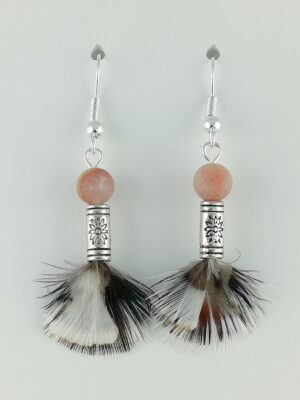 Boucles d'oreilles en plumes de faisan de Colchide