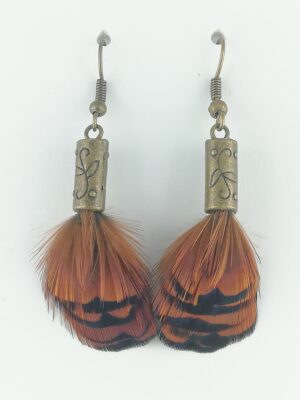 Boucles d'oreilles en plumes de faisan de Colchide