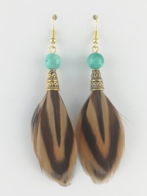Boucles d'oreilles en plumes de canne de Rouen