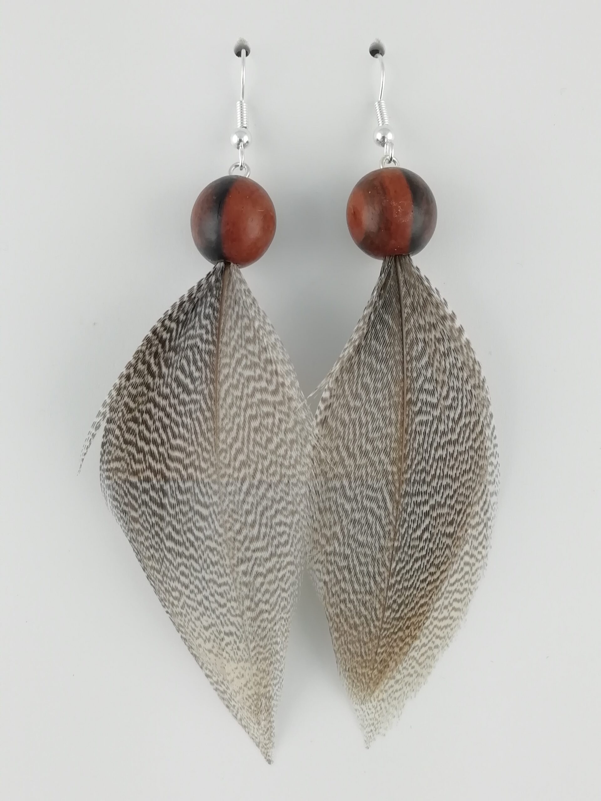 Boucles d'oreilles en plumes de canard Mandarin