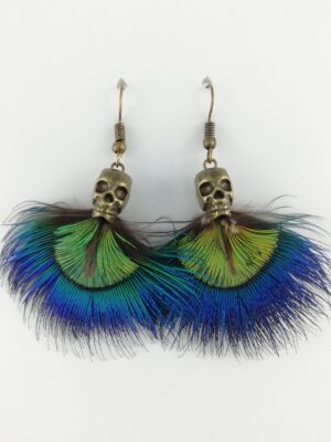 Boucles d'oreilles Plumes de paon