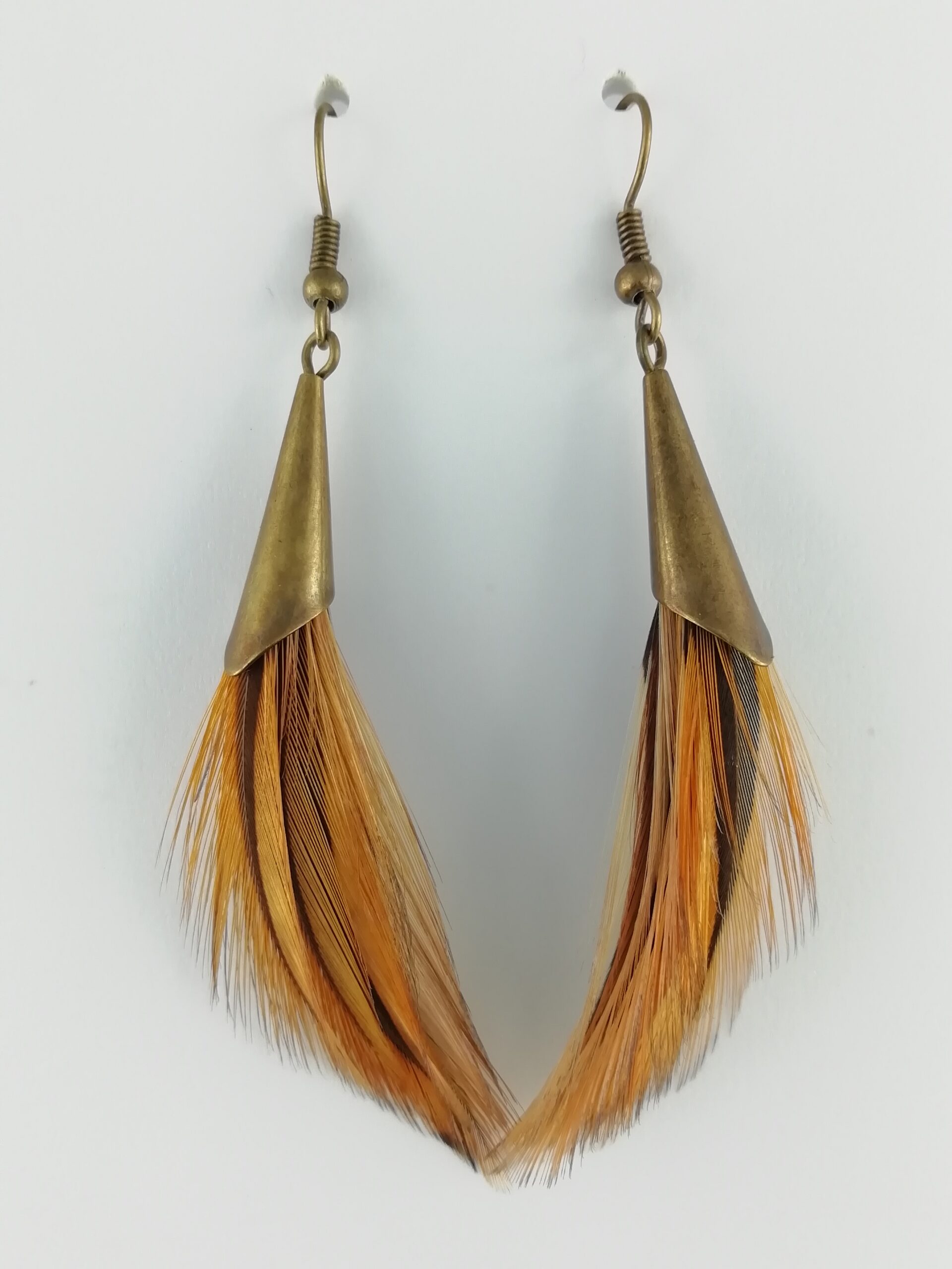 Boucles d’oreilles Plumes de Coq Brahma