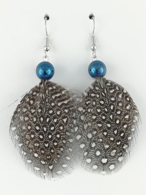 Boucles d'oreilles en plumes de pintade
