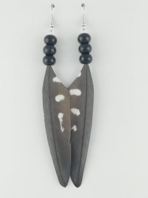 Boucles d’oreilles en plumes d'une perruche calopsitte
